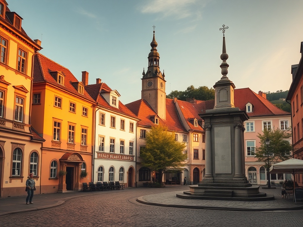 Historyczne zdjęcie centrum miasta Lipna z początku XXI wieku, ukazujące architekturę i życie codzienne mieszkańców tamtych czasów